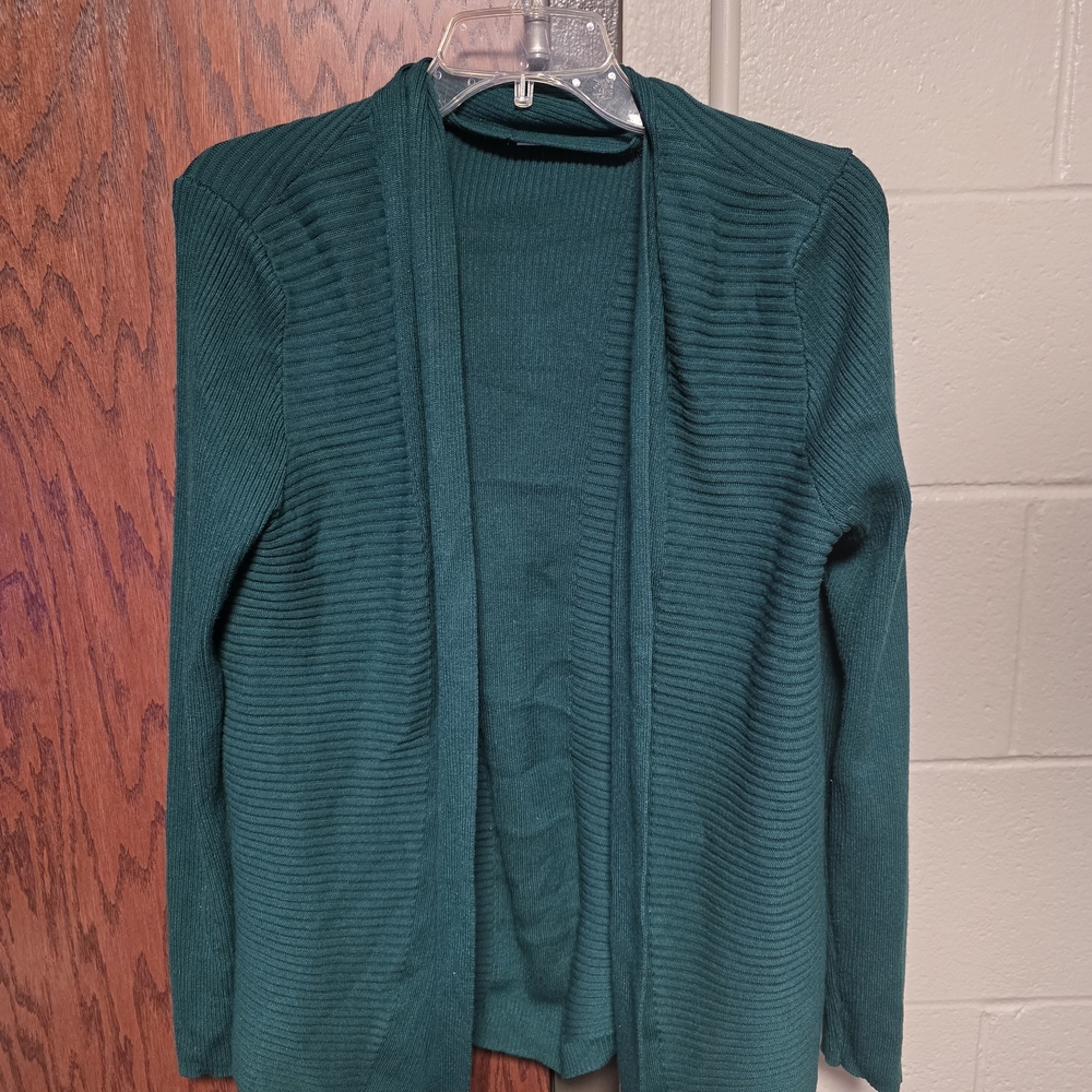 Teal Open-Front Women's Sweater